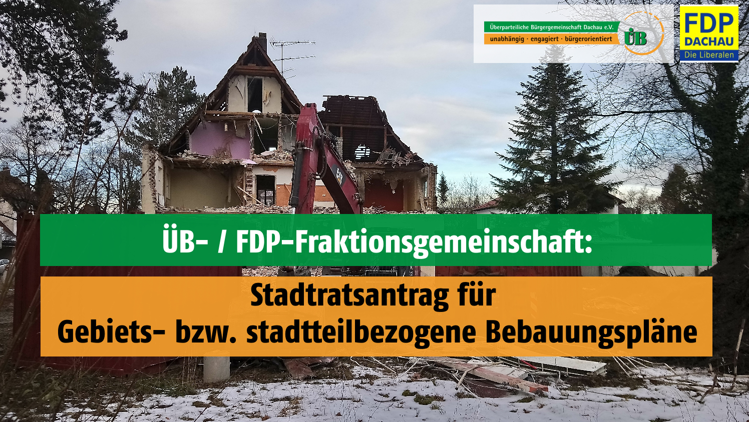 FDP und ÜB Dachau zu Abstandsflächen in einem stadtteilbezogenen Bebauungsplan.