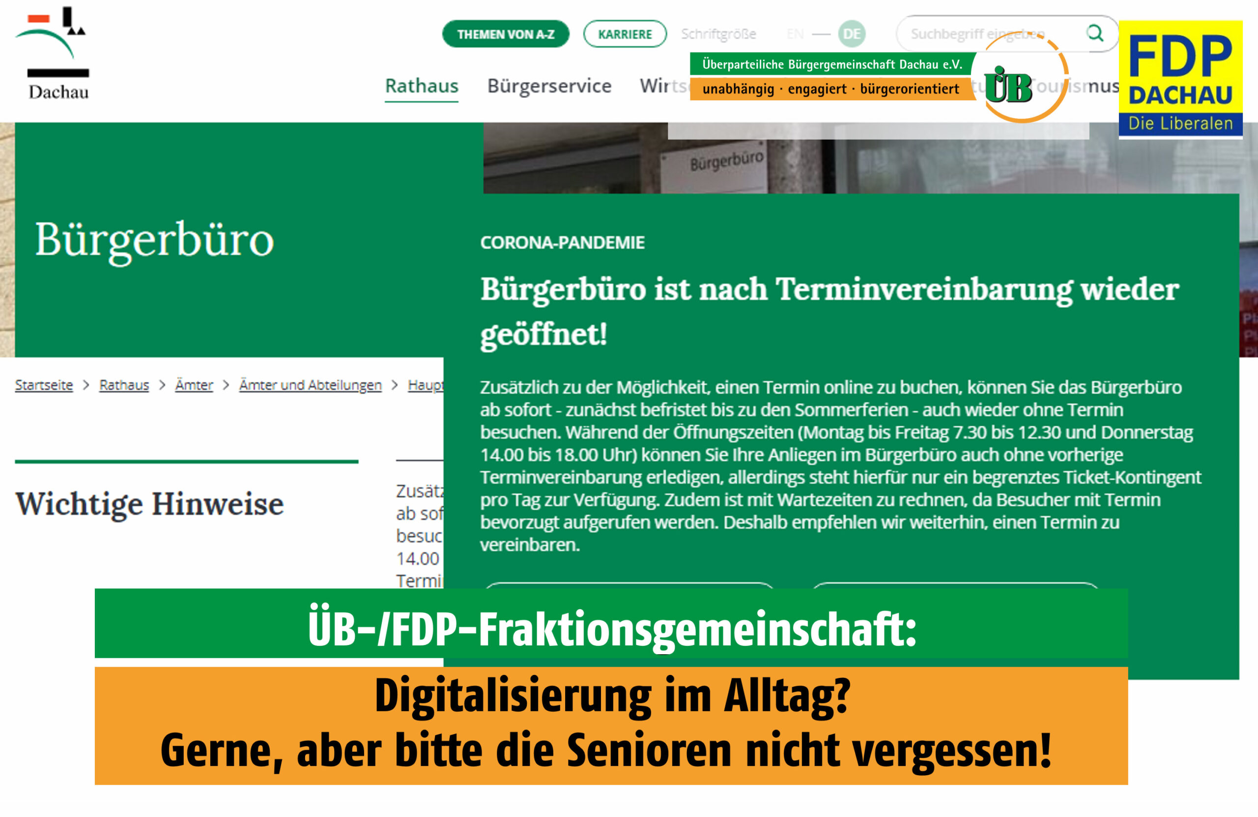 Digitalisierung im Bürgerbüro Dachau - FDP will Senioren nicht vergessen